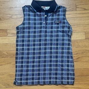Ellesse Women’s Navy Check Sleeveless Polo